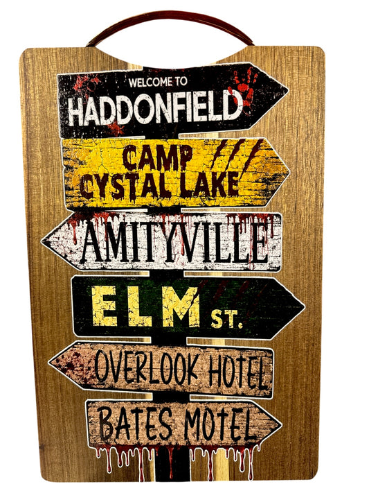 Horror Streets 12 x 8 UV printed acacia board with handle