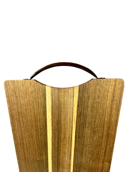 Back and handle of 12 x 8 acacia horror serving board