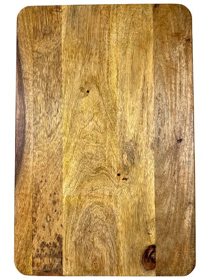Back of Place Sacrifice Here acacia cutting board