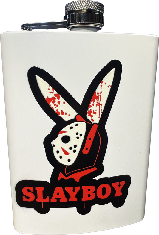 Slayboy stainless steel horror flask artwork detail